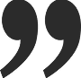 Stylized quotation marks in black on white background.