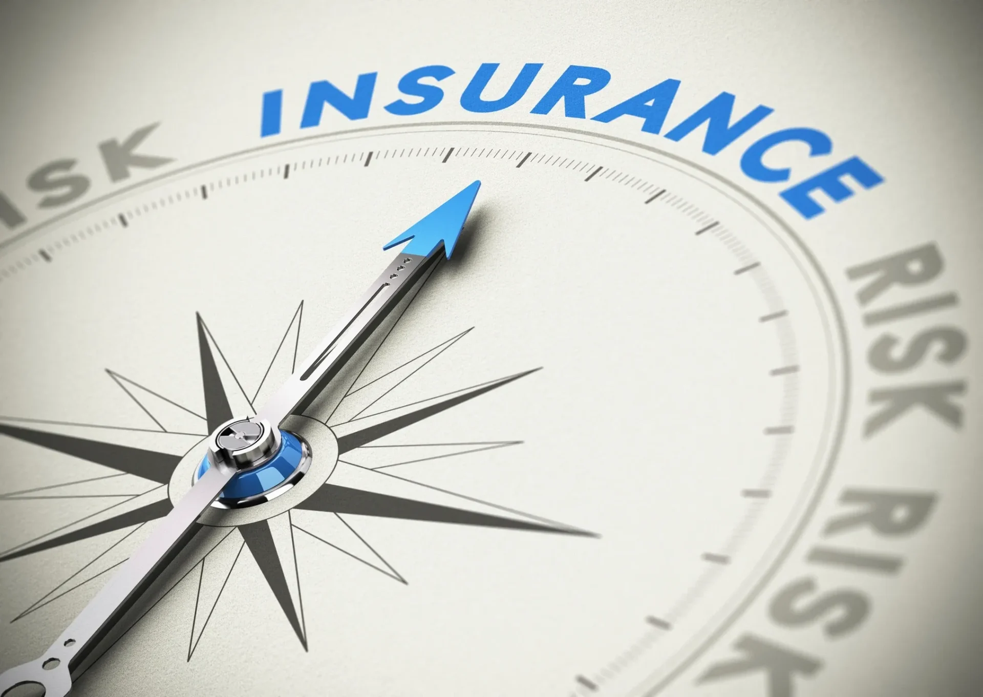 Compass needle pointing to the word 'INSURANCE'.